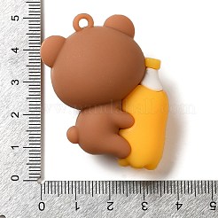 ポリ塩化ビニールのプラスチックチャーム  動物ソーダ人形  クマ  49x36x23mm  穴：3mm&nbsp;KY-U003-01C