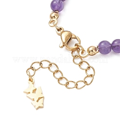 Heart Gemstone Bead Bracelets&nbsp;BJEW-JB13297