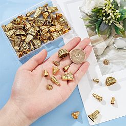 80Pcs 8 Style Tibetan Style Alloy Beads Cone & Caps&nbsp;FIND-NB0003-15