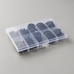 100穴樹脂ボタン2個  フラットラウンド  ブラック  10~25x2~3mm  穴：1.6~2.5mm&nbsp;BUTT-WH20005-08C