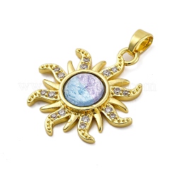 Brass Micro Pave Cubic Zirconia Pendants&nbsp;KK-V009-30G-04
