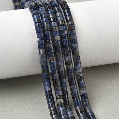 天然石ソーダライトビーズ連売り  ヒシビーズ  フラットラウンド/ディスク  4~4.5x2.5mm  穴：0.6mm  約152個/連  15.04''（38.2センチメートル）&nbsp;G-F631-A46