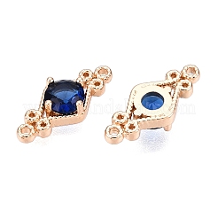 Brass Pave Faceted Glass Connector Charms&nbsp;X-FIND-T070-03C