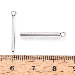 変色しない304ステンレススチールペンダント  バー/スティック  ステンレス鋼色  23x1.5x1.5mm  穴：1.8mm&nbsp;X-STAS-T047-13