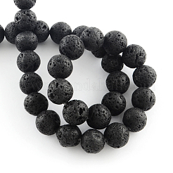 Natural Lava Rock Gemstone Round Bead Strands&nbsp;G-R285-8mm-06