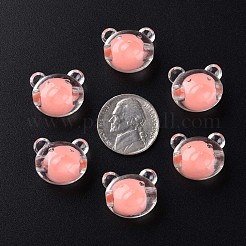 透明なアクリルビーズ  二層ビーズ  クマ  ライトサーモン  16x18x15.5mm  穴：3mm  約220個/500g&nbsp;MACR-S373-122-B01