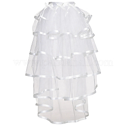 ポリエステルレーススカート  パーティーのために  バレエ  衣服の装飾  ホワイト  1830mm&nbsp;AJEW-WH20054-384B