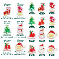 24個 12スタイル クリスマスデコレーションテーマ 不透明アクリルビーズ エナメル付き  混合図形  ミックスカラー  21~28x15~25x8.5~9mm  穴：3.5mm  2個/スタイル&nbsp;OACR-TA0004-54