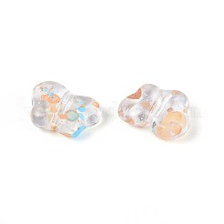 スプレー塗装透明アクリルビーズ  蝶  透明  7x10x3mm  穴：1.5mm  約3570個/500g&nbsp;OACR-N149-01J