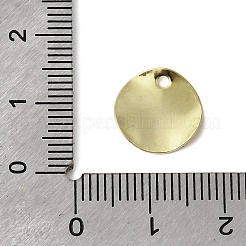 304ステンレススチールチャーム  フラットラウンド  アンボスと  18KGP本金メッキ  12x0.5mm  穴：1.5mm&nbsp;STAS-D217-04G