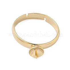 Adjustable Brass Cup Peg Ring Settings For Half-drilled Beads&nbsp;KK-K414-02B-G