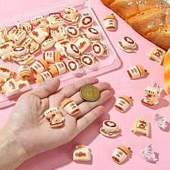 50Pcs 5 Styles Coffee Theme Opaque Resin Decoden Cabochons&nbsp;FIND-CJ0011-15