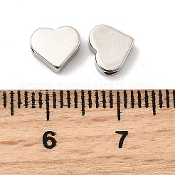 ラックメッキ真鍮製ビーズ  カドミウムフリー＆鉛フリー  長持ちメッキ  ハート  プラチナ  6x7x3mm  穴：1.6mm&nbsp;KK-G452-31P