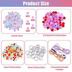 DIY Acrylic Beads Keychain Making Kits&nbsp;DIY-CA0007-12