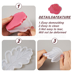 8Pcs 8 Styles Flower & Leaf DIY Cup Mat Silicone Molds&nbsp;DIY-FW0001-25