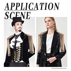 Iron Fashion Tassel Epaulette&nbsp;AJEW-WH0235-45G