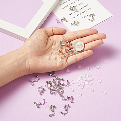 イヤリングパーツの真鍮製クリップ  プラスチック製のイヤークリップパッド付き  プラチナ  17x13.5x5mm  穴：1.2mm  30個/セット&nbsp;DIY-TA0002-20P