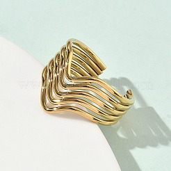 304 Stainless Steel Multi Layer Cuff Open Rings for Women&nbsp;RJEW-A095-06G