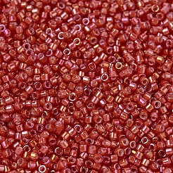 MIYUKIデリカビーズ  シリンダー  日本製シードビーズ  11/0  （db1780)ホワイトライニングフレームレッドアブ  1.3x1.6mm  穴：0.8mm  約2000PCS /ボトル  10 G /ボトル&nbsp;SEED-JP0008-DB1780
