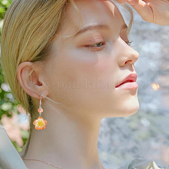 30個のレジンペンダント  花  プラチナ鉄ループ付き  ミックスカラー  26~26.5x24~26x7~8mm  穴：2mm&nbsp;RESI-BM0001-06A