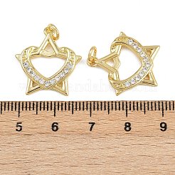 Brass Micro Pave Cubic Zirconia Pendants&nbsp;KK-A269-61G