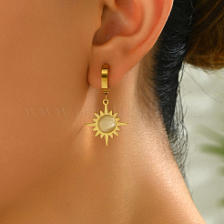 304 Stainless Steel Eight-Pointed Star Hoop Earrings&nbsp;QB3148