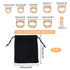 16Pcs 8 Size Stainless Steel Plain Band Finger Rings Set for Women&nbsp;RJEW-UN0002-69