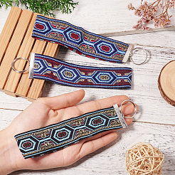 3Pcs Vintage Polyester Ribbon Keychain&nbsp;KEYC-TAC00048