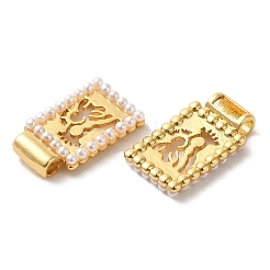 Rack Plating Brass & Acrylic Pearl Pendants&nbsp;KK-G488-05B-G