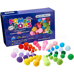 1 Box(400pcs) Pom Poms Craft Making Assorted Sizes & Colors High-elastic Good Quality Pom Poms Creative Craft DIY Material&nbsp;DIY-BC0001-02