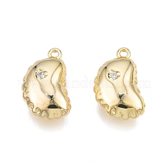Brass Pave Clear Cubic Zirconia Charms&nbsp;KK-N231-341