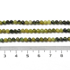天然石翡翠ビーズ連売り  多面カット  ラウンド  3~3.5mm  穴：0.5mm  約116個/連  15.51''（39.4センチメートル）&nbsp;G-G189-D08-02