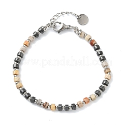 Natural Crazy Agate & Non-magnetic Synthetic Hematite Beaded Bracelets for Women&nbsp;BJEW-Z148-04P-02