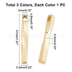 3Pcs 3 Colors 304 Stainless Steel Pendants&nbsp;STAS-UN0034-44
