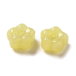 手作りランプワークビーズ  花  シャンパンイエロー  8x8.5x4.5mm  穴：1mm&nbsp;LAMP-P060-03B