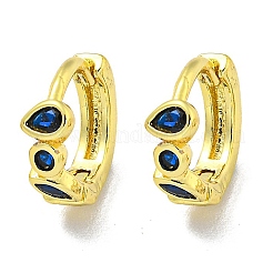 Brass Micro Pave Cubic Zirconia Hoop Earring&nbsp;EJEW-C088-31G