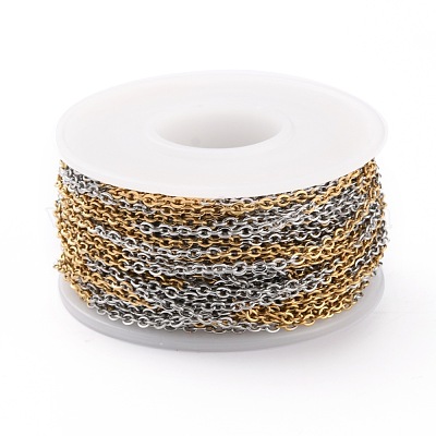 Two Tone 304 Stainless Steel Cable Chains&nbsp;CHS-B001-20-1
