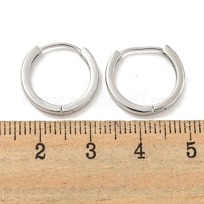 真鍮製フープピアス  ラウンド  プラチナ  16x2mm&nbsp;EJEW-L211-08C-P-1