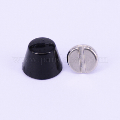 合金キャビネットと引き出しノブ  アクセサリー箱のノブ  ブラック  9.5x6.5mm&nbsp;PALLOY-WH0071-06J-1