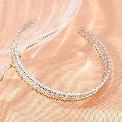 女性用ツートンカラーの304ステンレススチール製カフバングル リング 