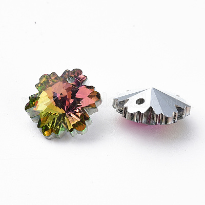 Electroplated Glass Charms&nbsp;EGLA-N006-015B-1