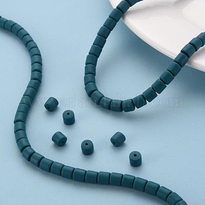 樹脂粘土ビーズ連売り  コラム  ティール  5~7x6mm  穴：1.5~2mm  約61~69個/連  15.74インチ&nbsp;CLAY-T001-C10-1