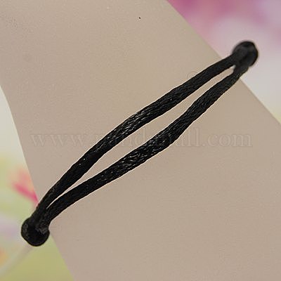 ブレスレット作り  ナイロン糸で  ブラック  調整可能な直径：40~80mm&nbsp;AJEW-JB00014-02-1