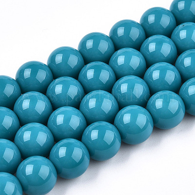 Opaque Solid Color Glass Beads Strands&nbsp;X-GLAA-T032-P8mm-13-1