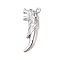 Tibetan Style Alloy Pendants, Platinum, Wolf Tooth, 43x17x9mm, Hole: 2mm