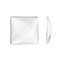 Transparent Glass Square Cabochons, Clear, 25x25x6mm