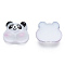 Translucent Resin Cabochons, Printed, Panda, Black, 9.5x11x3.5mm