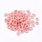 Polyester Weave Beads, Ring, Misty Rose, 6x2mm, Hole: 3mm, about 200pcs/bag