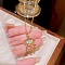 Stainless Steel Cable Chain Necklaces, Rhinestone Pendant Necklaces, Lock, 8.27~19.69 inch(21~50cm)