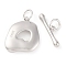 925 Sterling Silver Toggle Clasps, Nuggets, Real Platinum Plated, 14.5mm, Hole: 3mm